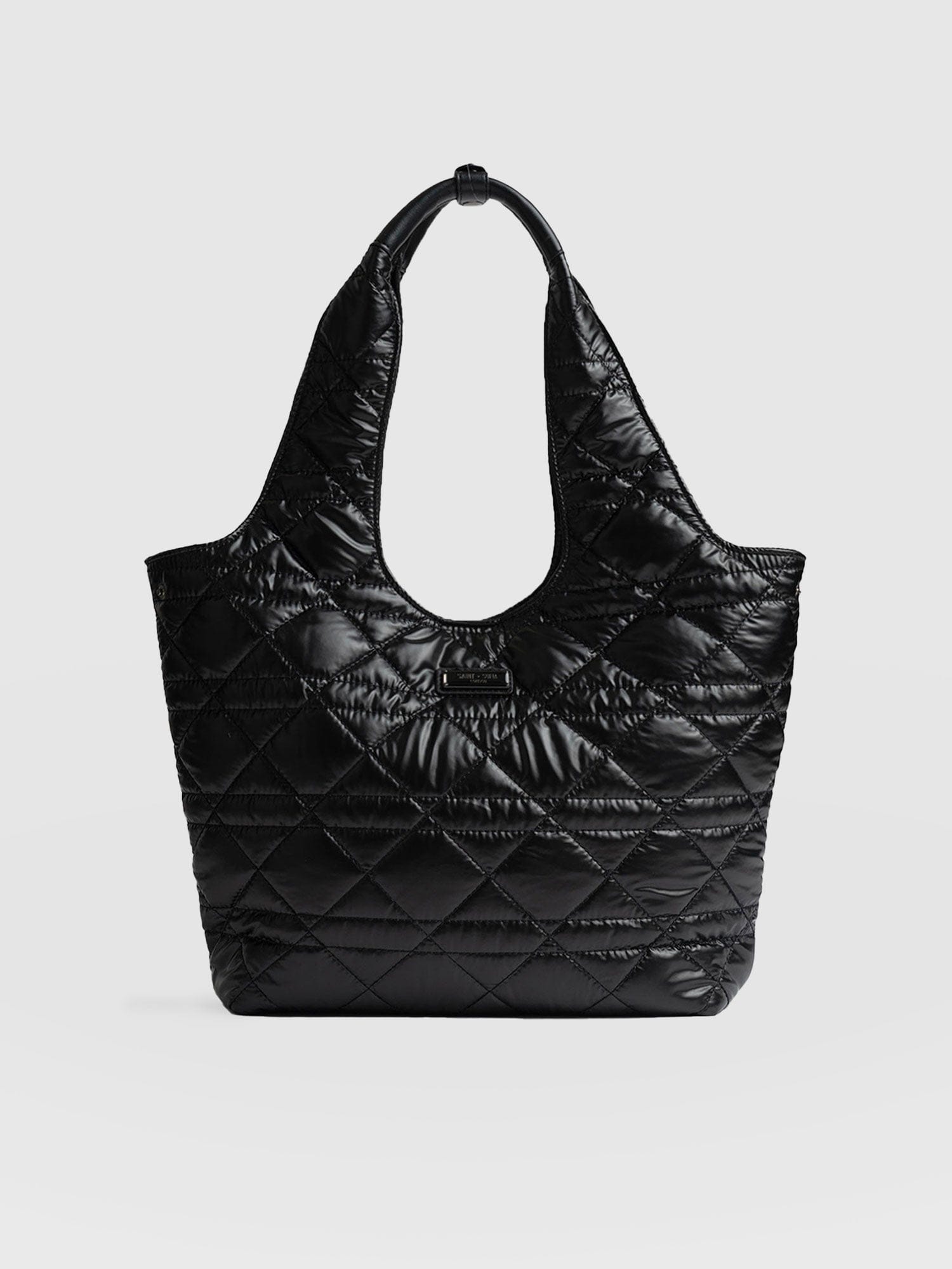Stella Shoulder Tote Bag Gloss Black - Women's Bags | Saint + Sofia® EU